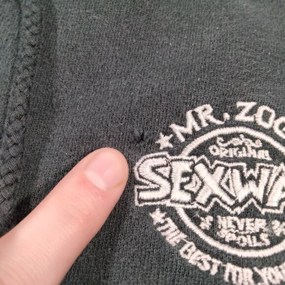 Mr. Zogs Sex Wax Men Hoodie M Black Surf Style Fleece Logo Long Sleeve - Picture 7 of 13